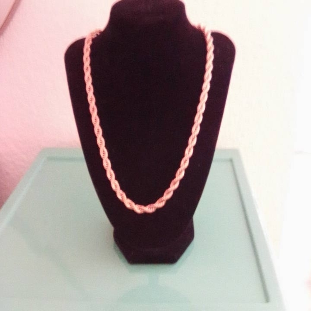 Elegant Gold Dipped 18k Rope Twisted Necklace - image 3